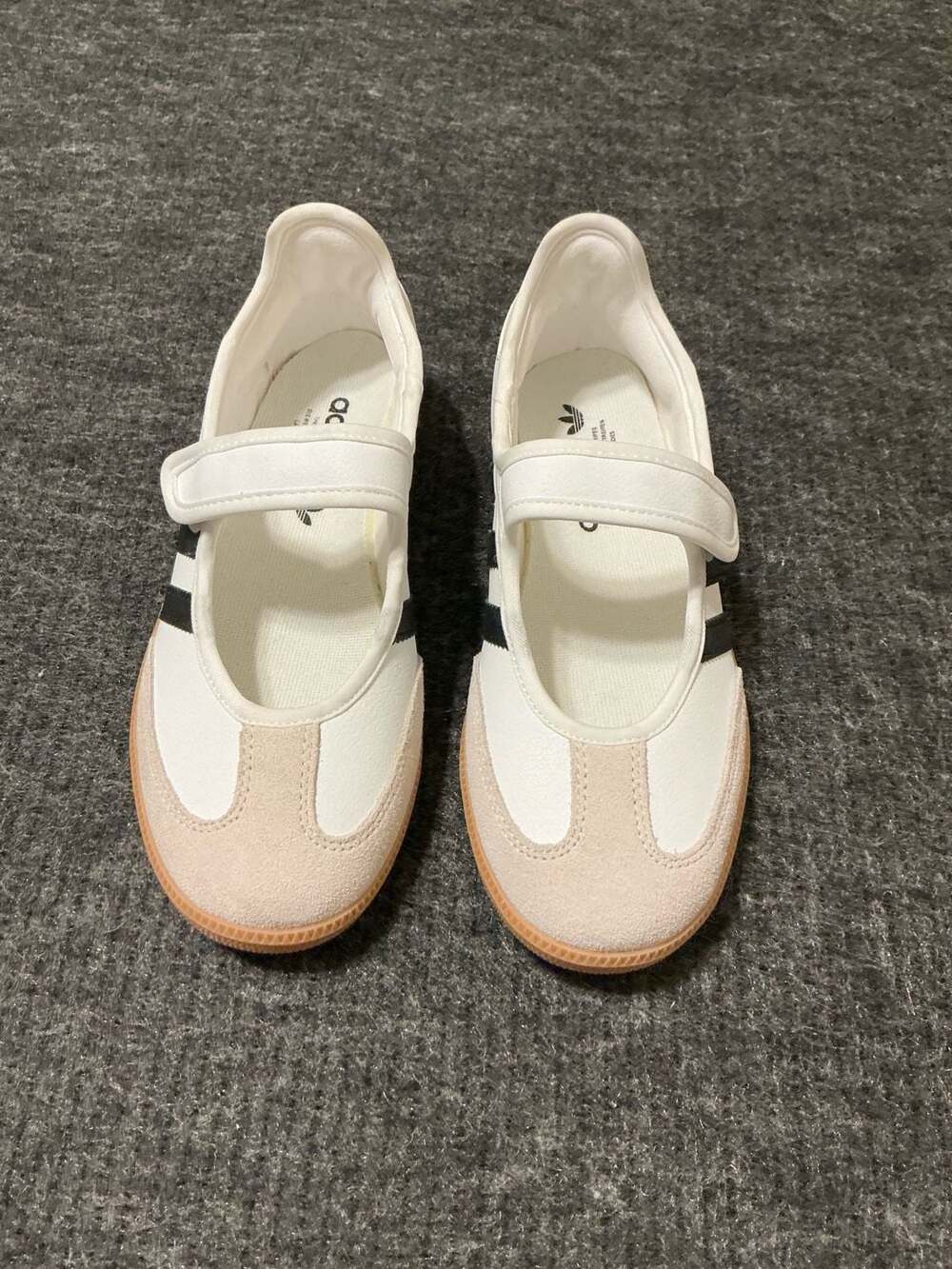 Adidas Samba Jane Mary Jane Sneakers Womens Size 6.5 White Alumina Core Black
